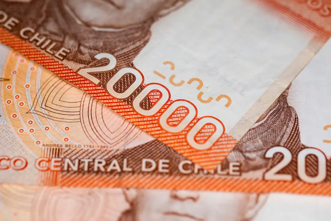 Pesos chilenos de cerca