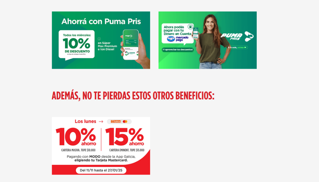 Promociones para cargar nafta con Puma 